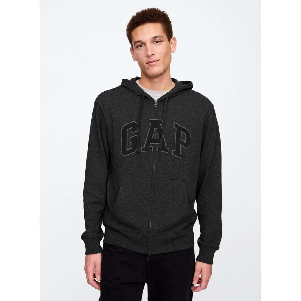 Gap V-Frch Ft Herıtage Logo Po Fz - 868454012 Erkek Kapüşonlu Fermuarlı Sweatshirt