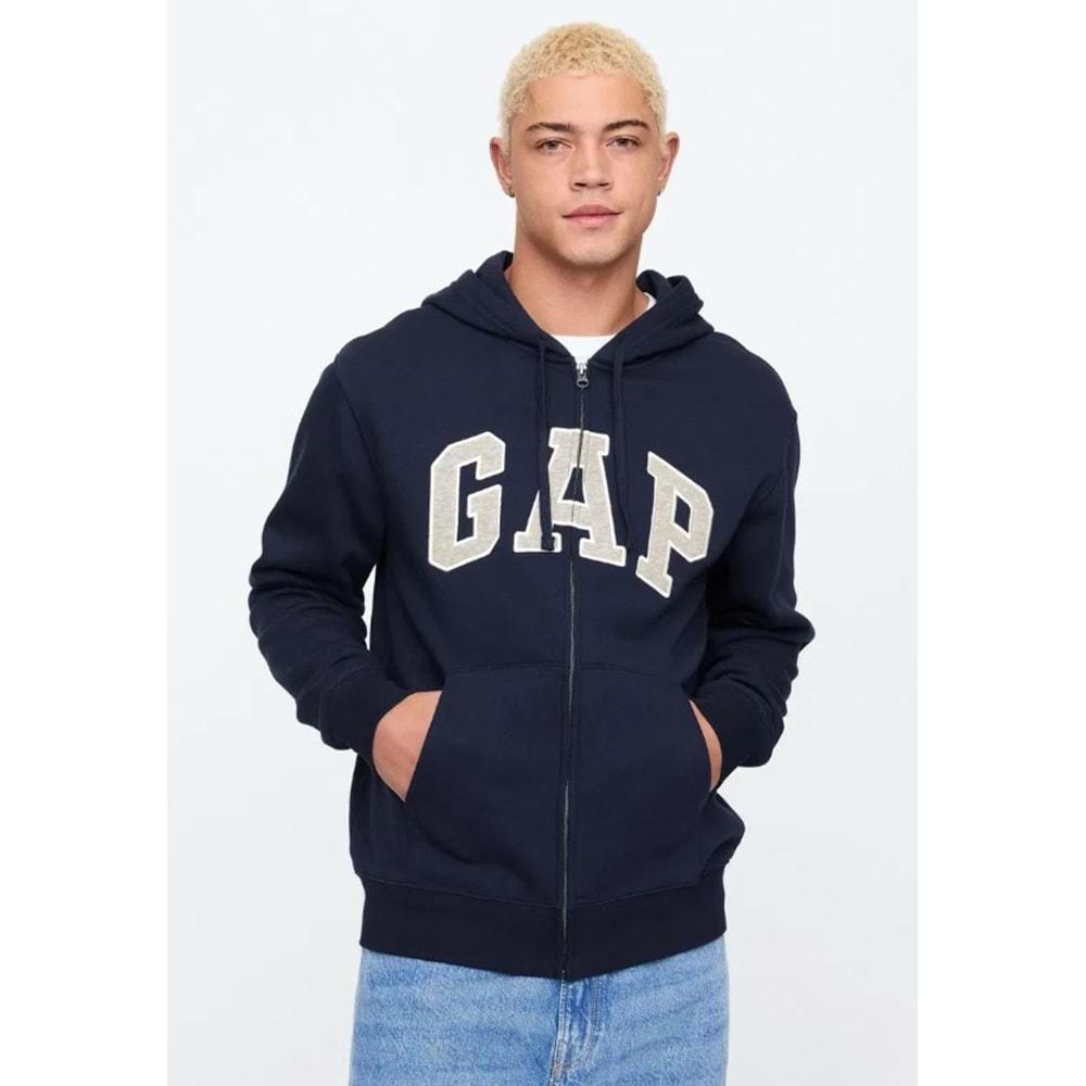 Gap V-Heritage Gap Logo Fz 851516 Erkek Kapüşonlu Fermuarlı Sweatshirt