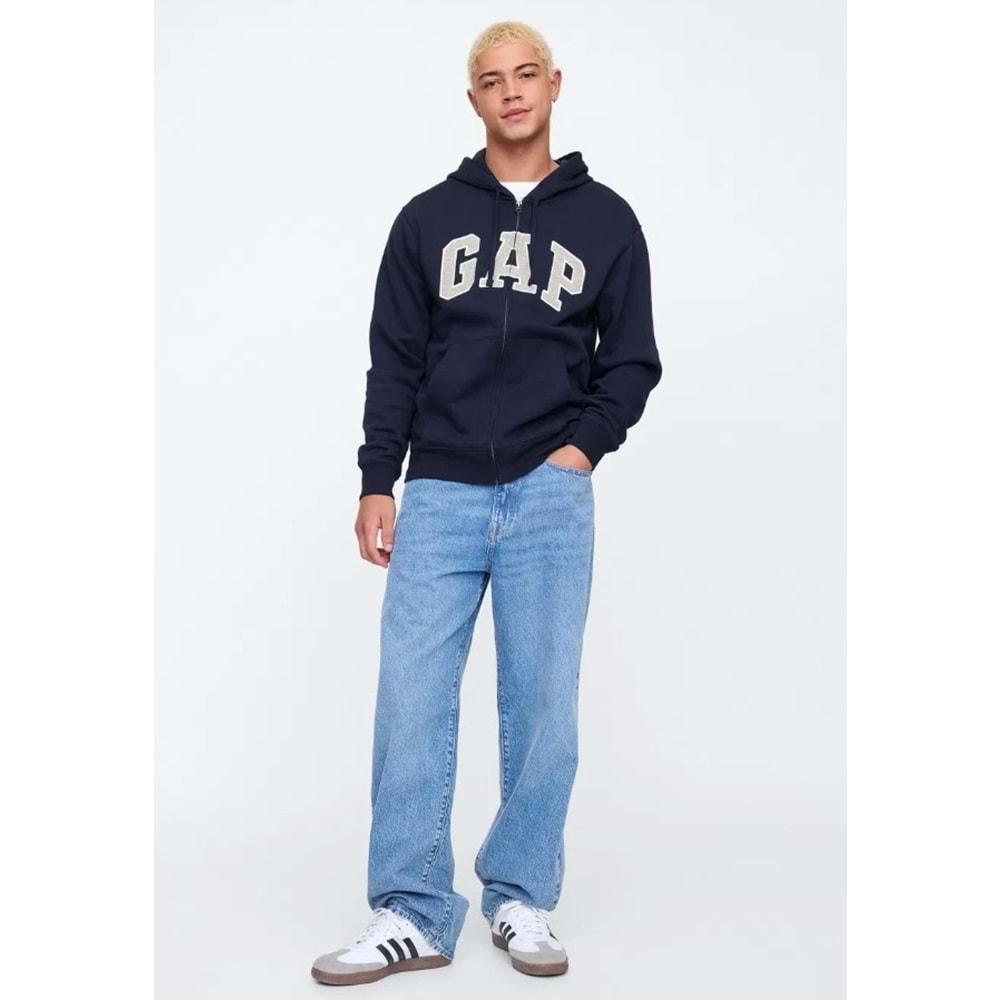 Gap V-Heritage Gap Logo Fz 851516 Erkek Kapüşonlu Fermuarlı Sweatshirt