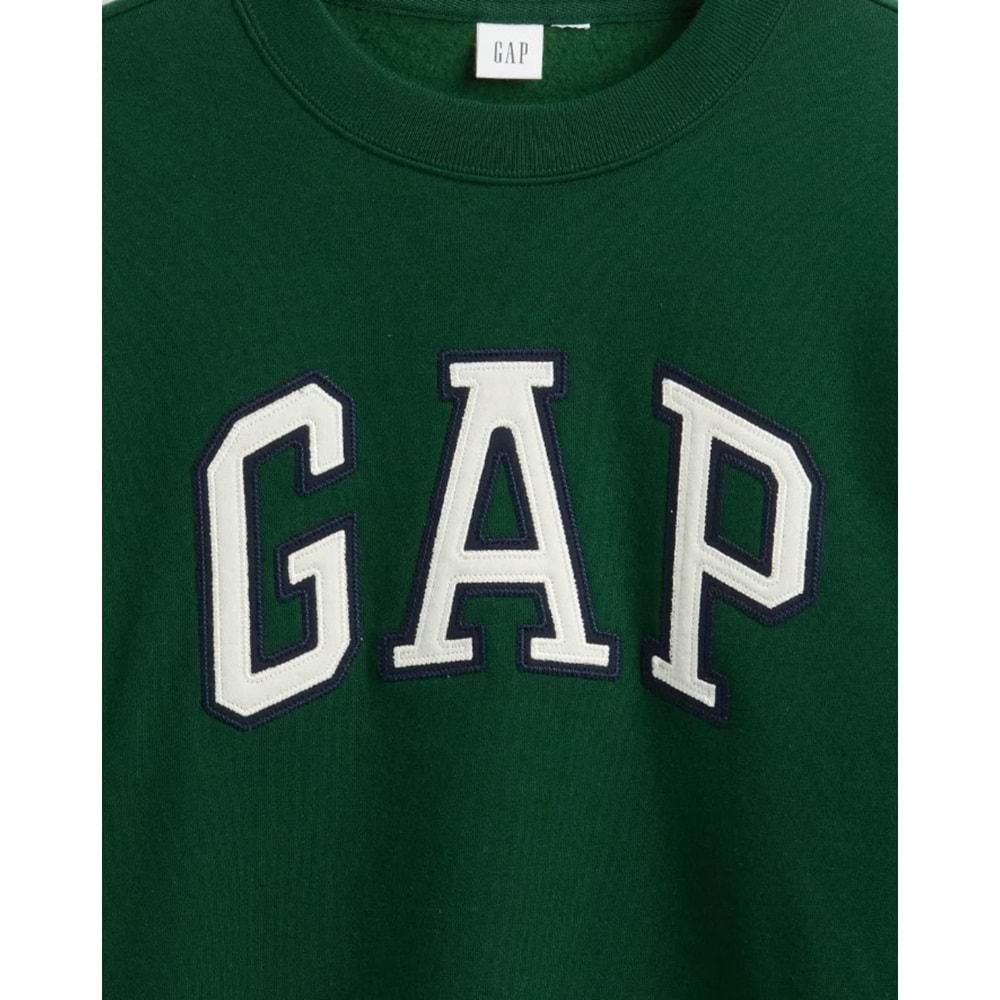 Gap V-Frch Heritage Crew Gap Logo 823720 Bisiklet Yaka Fleece Sweatshirt Kadın Sweatshirt