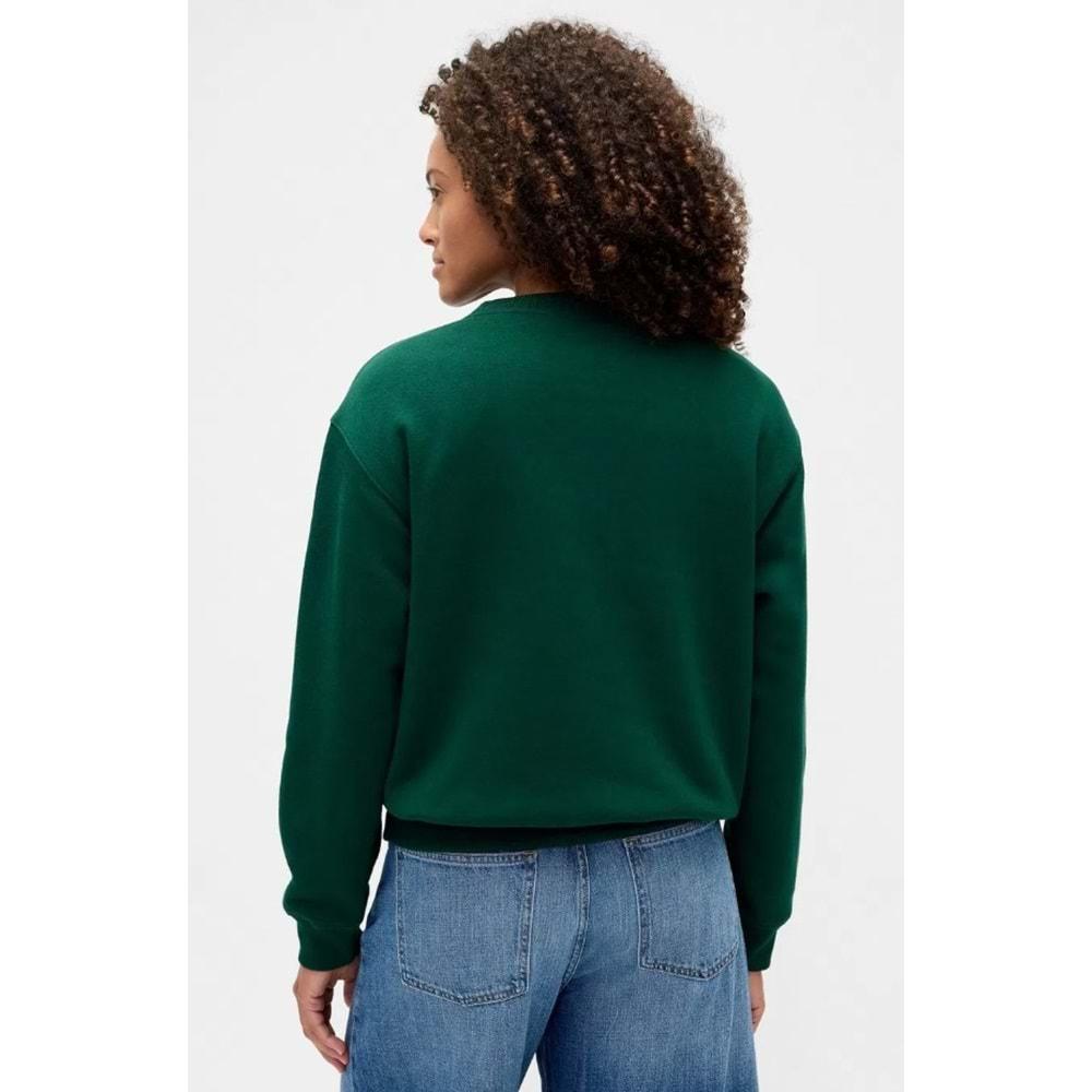 Gap V-Frch Heritage Crew Gap Logo 823720 Bisiklet Yaka Fleece Sweatshirt Kadın Sweatshirt