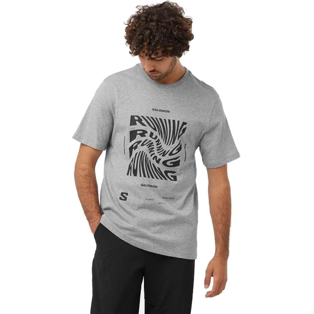 Salomon LC2219000 Running Graphic SS Tee Tişört Erkek T-Shirt