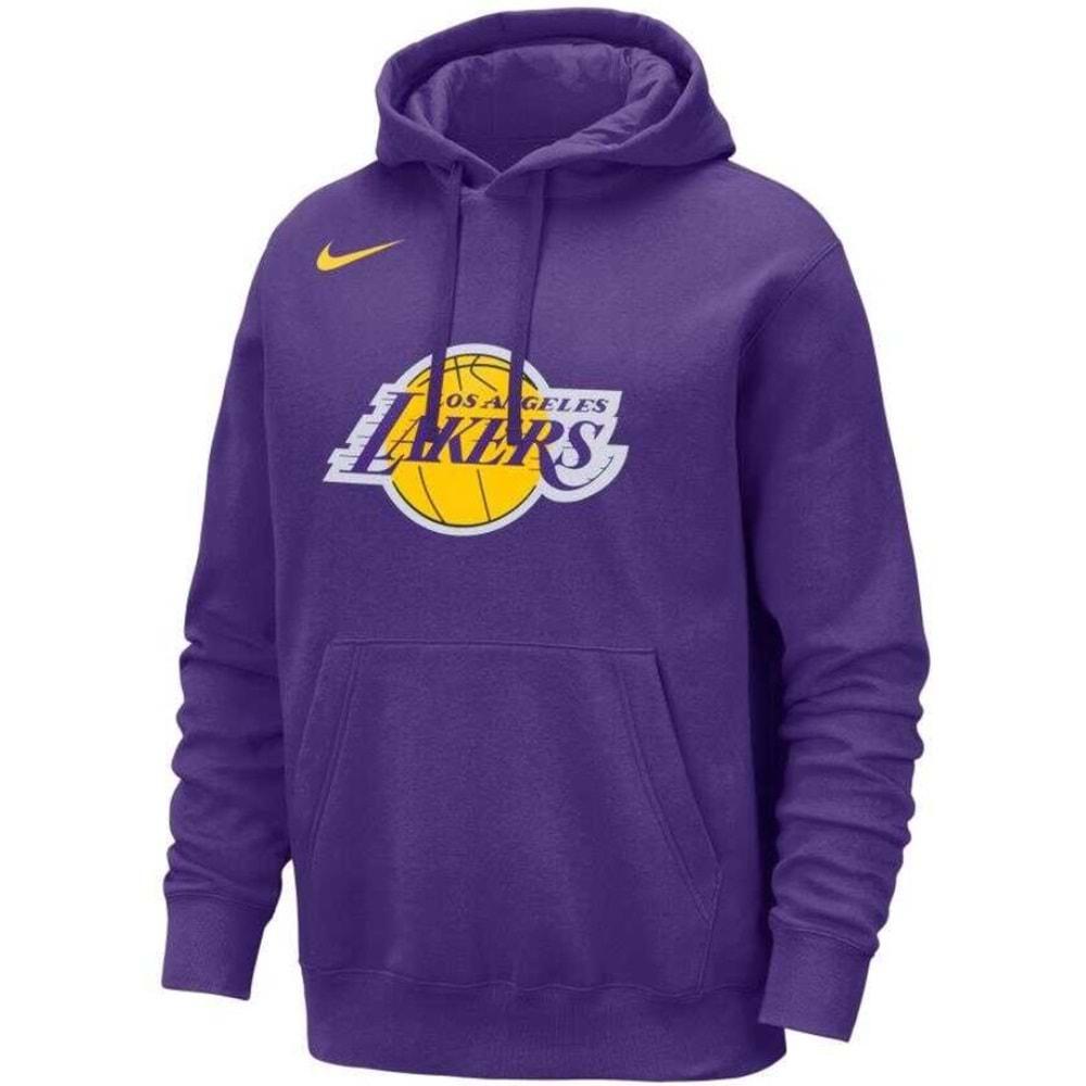 Nike Los Angeles Lakers NBA Erkek Basketbol Sweatshirt DX9997-504 Erkek Kapüşonlu Sweatshirt