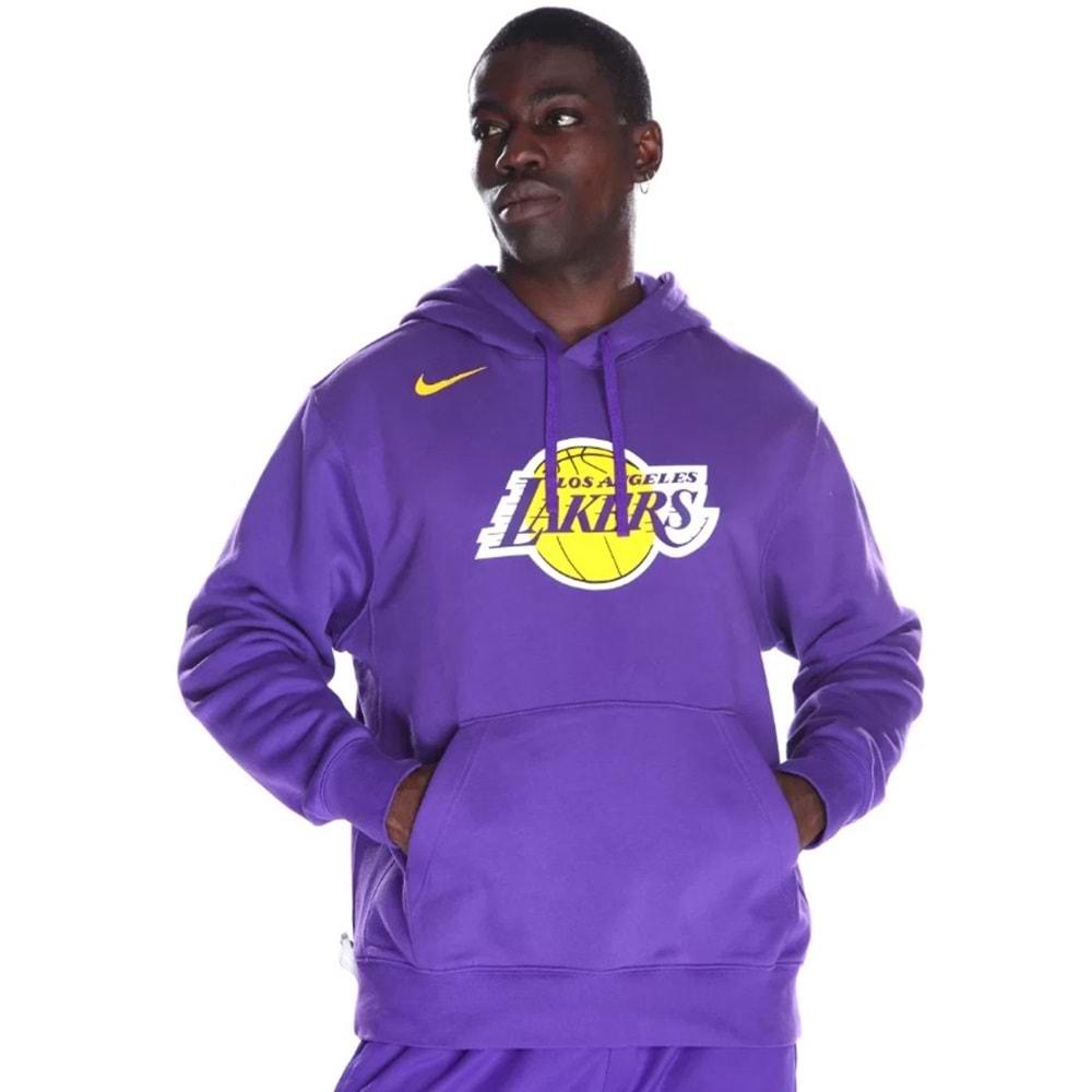 Nike Los Angeles Lakers NBA Erkek Basketbol Sweatshirt DX9997-504 Erkek Kapüşonlu Sweatshirt