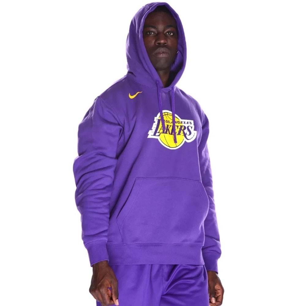 Nike Los Angeles Lakers NBA Erkek Basketbol Sweatshirt DX9997-504 Erkek Kapüşonlu Sweatshirt