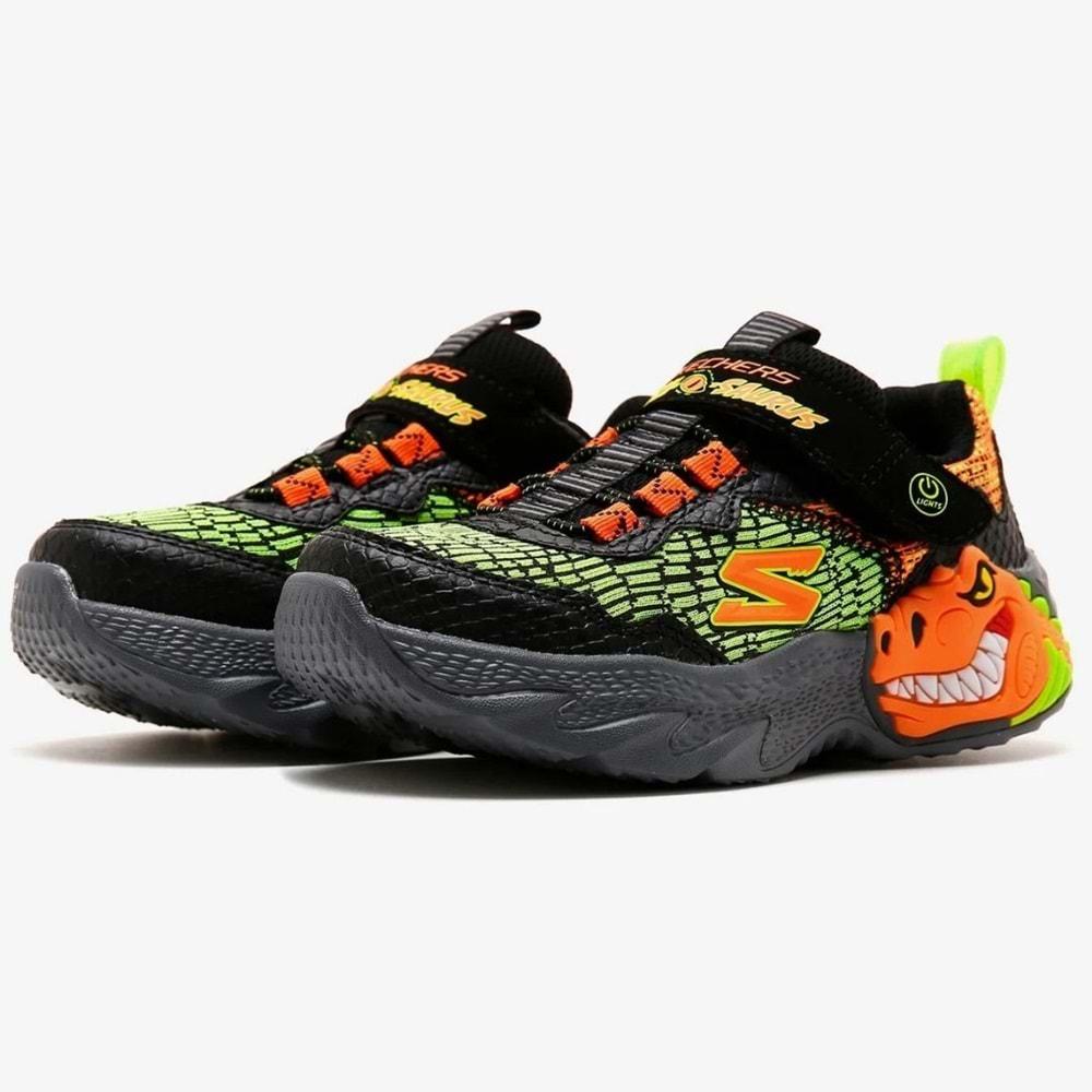 Skechers Dino Lights 400615L-BKOR Ortopedik Işıklı Çocuk Spor Ayakkabı