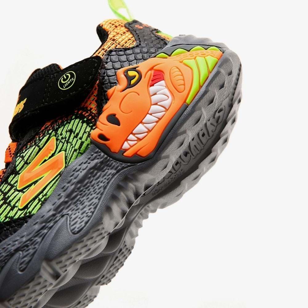 Skechers Dino Lights 400615L-BKOR Ortopedik Işıklı Çocuk Spor Ayakkabı