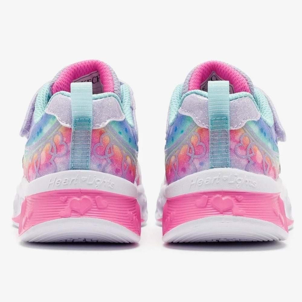 Skechers Flutter Heart Lights - Groovy Swirl 303253N-LVAQ Işıklı Ortopedik Çocuk Spor Ayakkabı