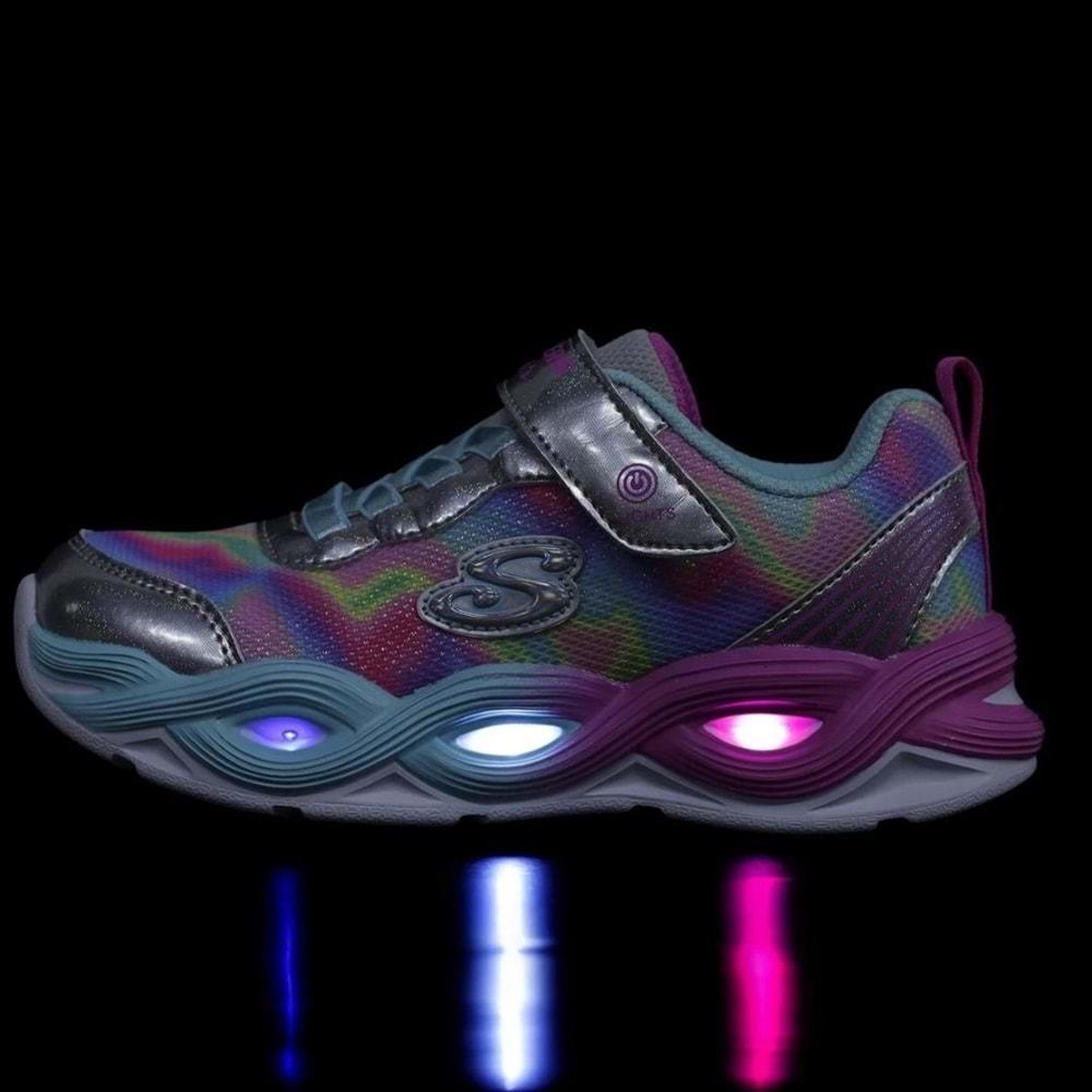 Skechers Twisty Glow - Sorbet Swirl 303716L-SMLT Ortopedik Işıklı Çocuk Spor Ayakkabı