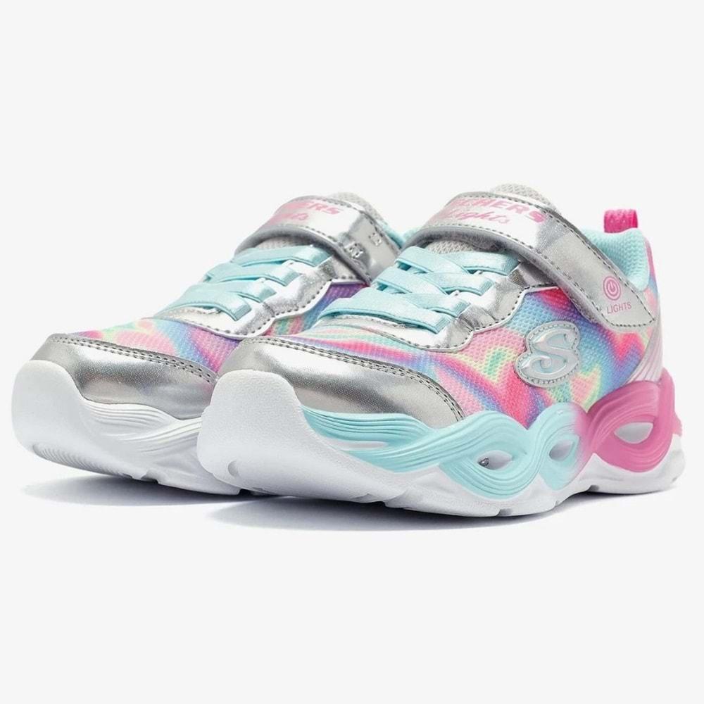 Skechers Twisty Glow - Sorbet Swirl 303716L-SMLT Ortopedik Işıklı Çocuk Spor Ayakkabı