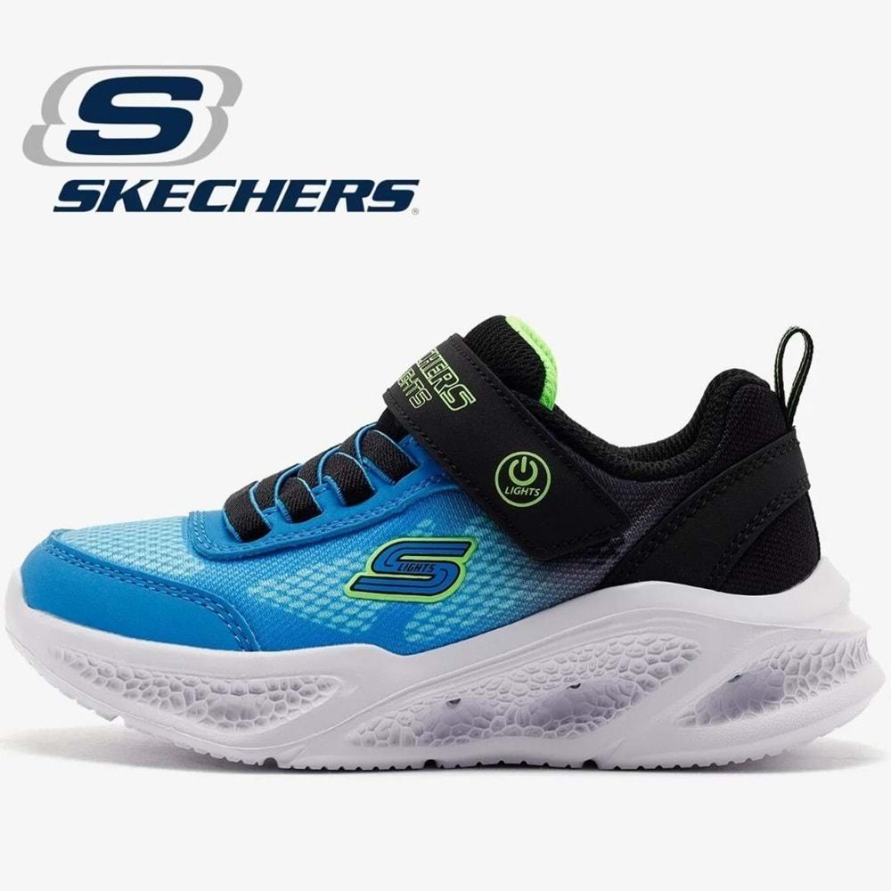 Skechers Meteor Lights Krendox 401495L-BKBL Ortopedik Işıklı Çocuk Spor Ayakkabı