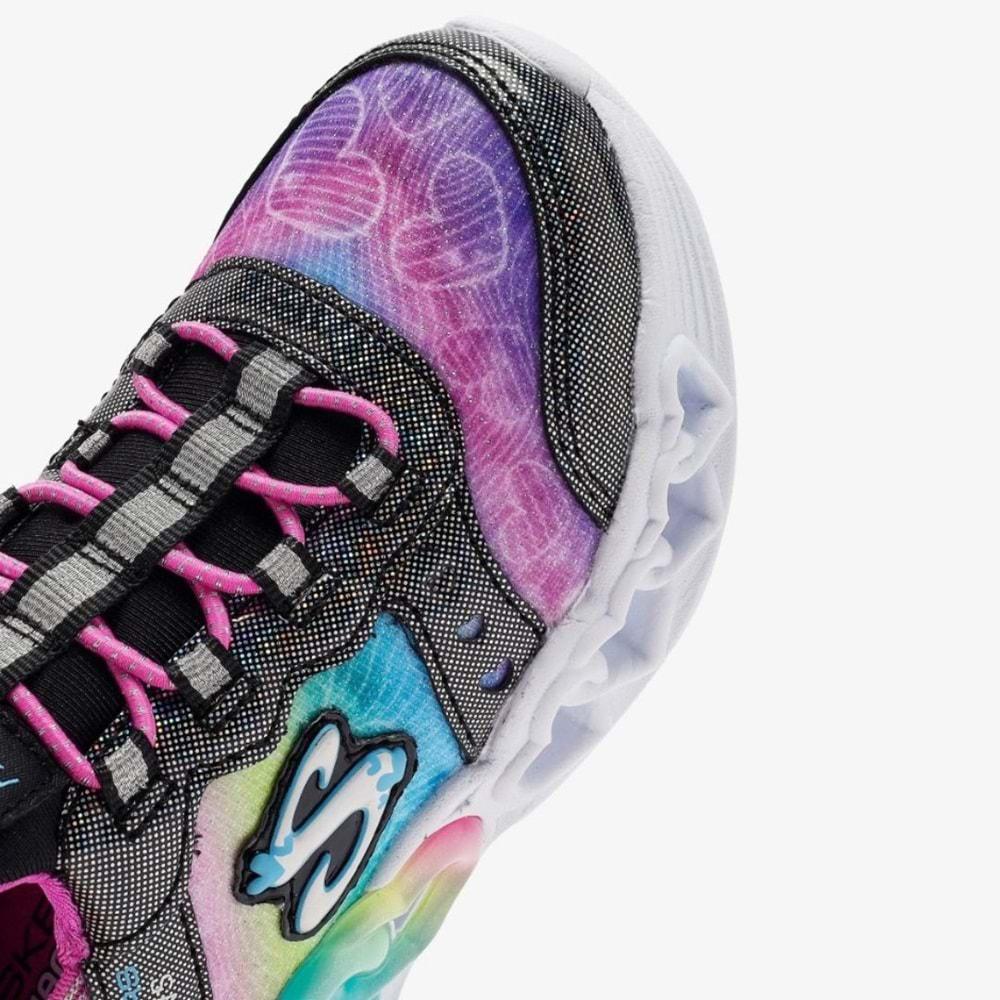 Skechers Infinite Heart Lights Eternal Shimmer 303755L-BKMT Ortopedik Işıklı Çocuk Spor Ayakkabı