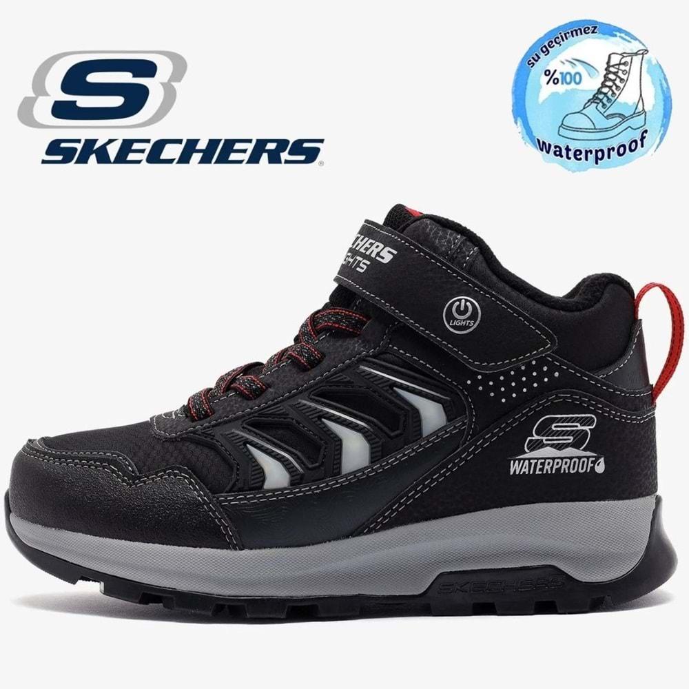 Skechers Storm Blazer - Glow Roam 406410L-BKCC Kauçuk Taban Ortopedik Işıklı Çocuk Bot
