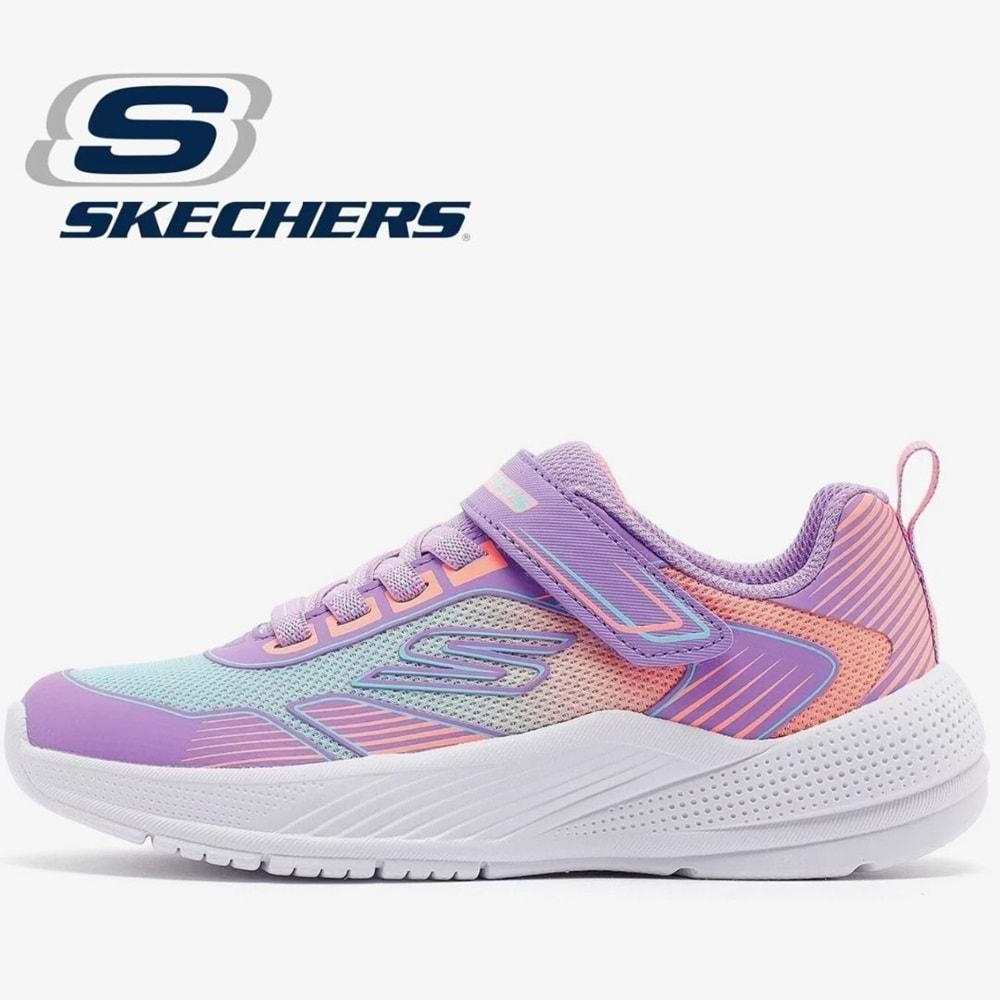 Skechers Microspec Advance Oasıs Poınt 303657L-LVMT Ortopedik Çocuk Spor Ayakkabı