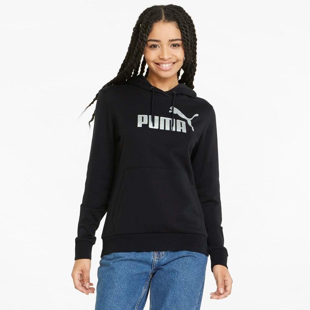 Puma 849096-51 ESS+ Metallic Logo Hoodie Kapüşonlu Kadın Sweatshirt