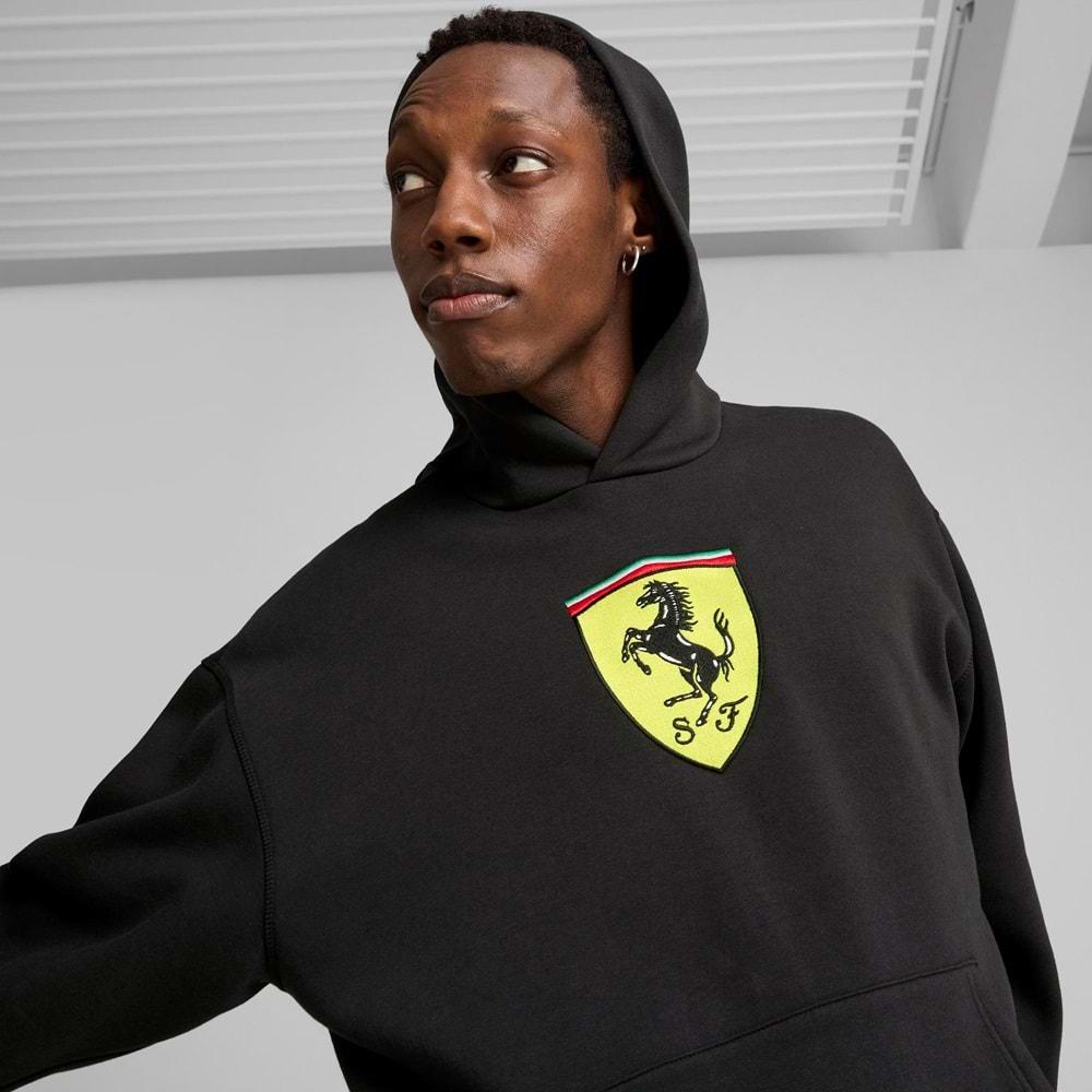 Puma 627054-01 Ferrari Race Big Shield Hdie Erkek Kapüşonlu Sweatshirt