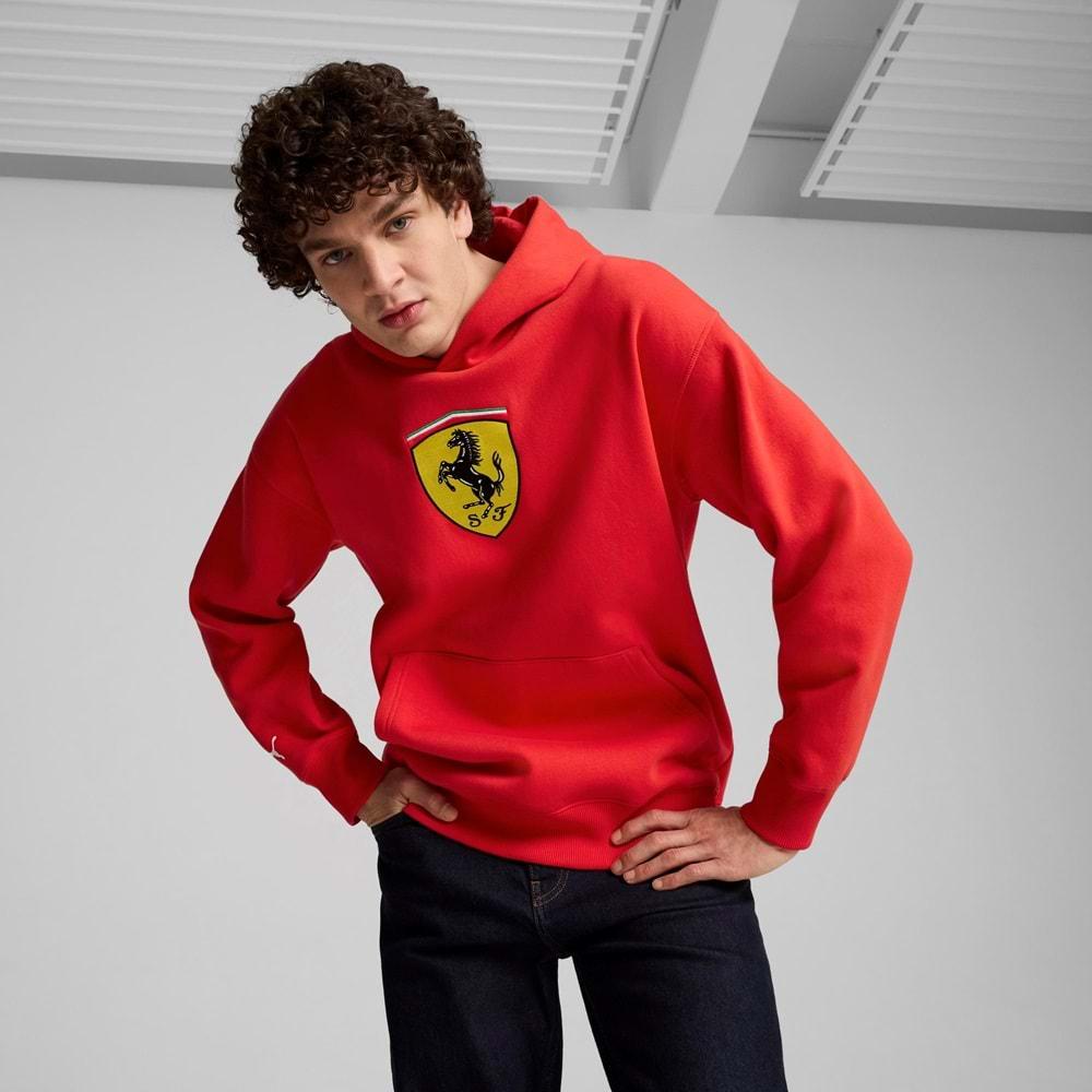 Puma 627054-02 Ferrari Race Big Shield Hdie Erkek Kapüşonlu Sweatshirt