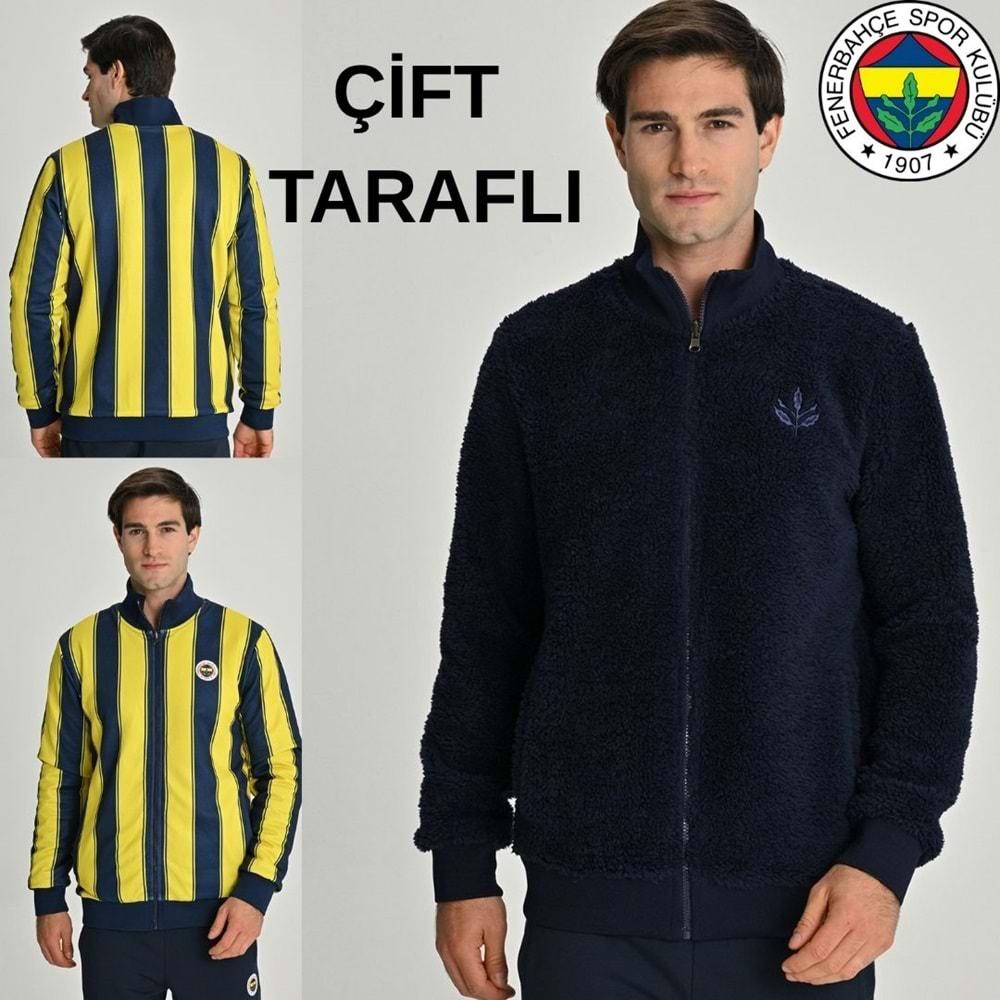 Fenerbahçe S.K. 25/26 Tribün Çubuklu Çift Taraflı Erkek Peluş Ceket