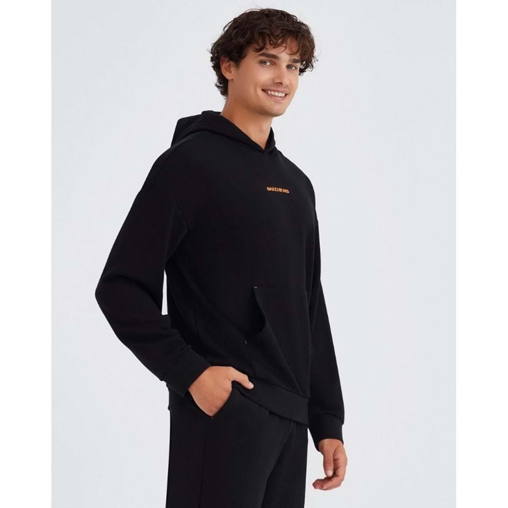 Skechers M Essential Hoodie Sweatshirt S232438-001 Kapüşonlu Erkek Sweatshirt