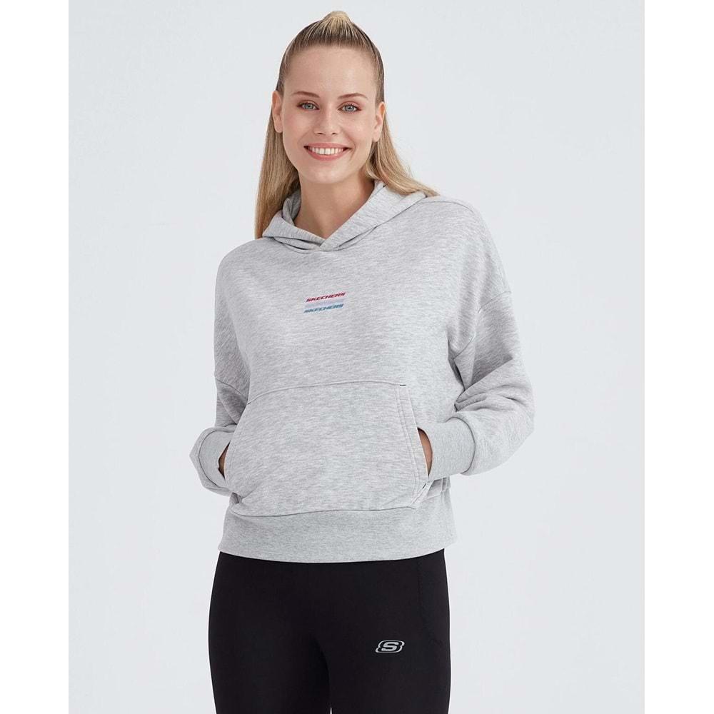 Skechers W Essential Hoodie Sweatshirt S232243- Kadın Kapüşonlu Sweatshirt