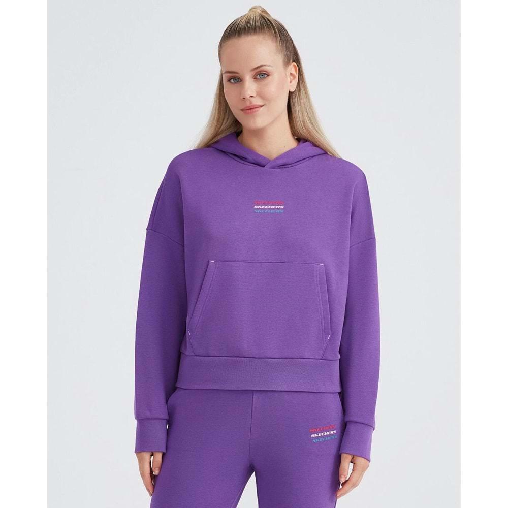 Skechers W Essential Hoodie Sweatshirt S232243- Kadın Kapüşonlu Sweatshirt