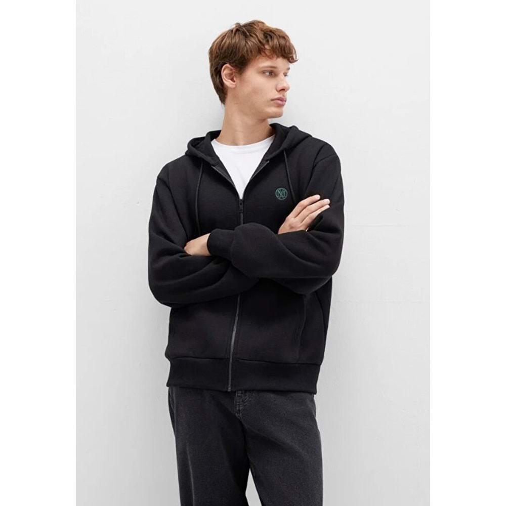 Mavi 066979-900 Mühür Logo Nakışlı Ceket Kapüşonlu Fermuarlı Erkek Sweatshirt