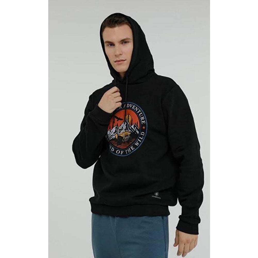 Lumberjack M-CG575 WILD HOODIE Siyah Erkek Sweatshirt