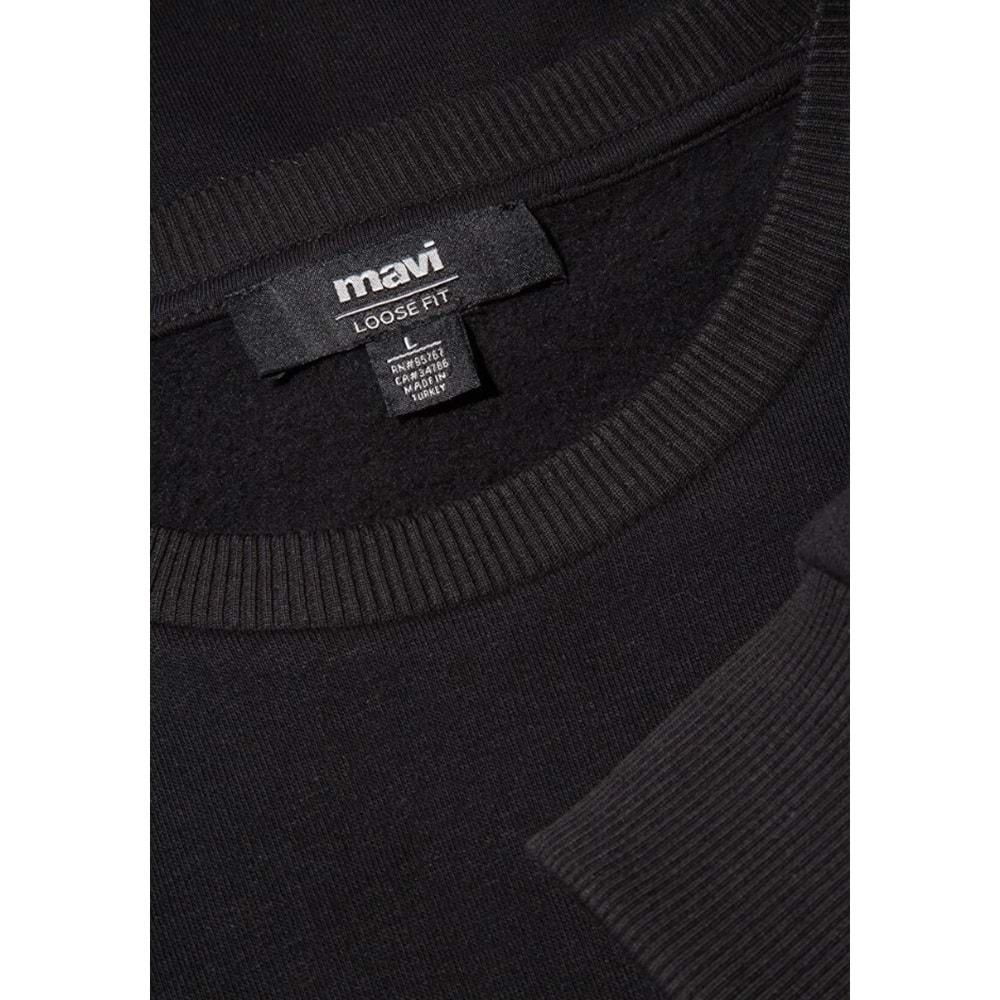 Mavi 0611716-900 Logo Baskılı Bisiklet Yaka Sweatshirt