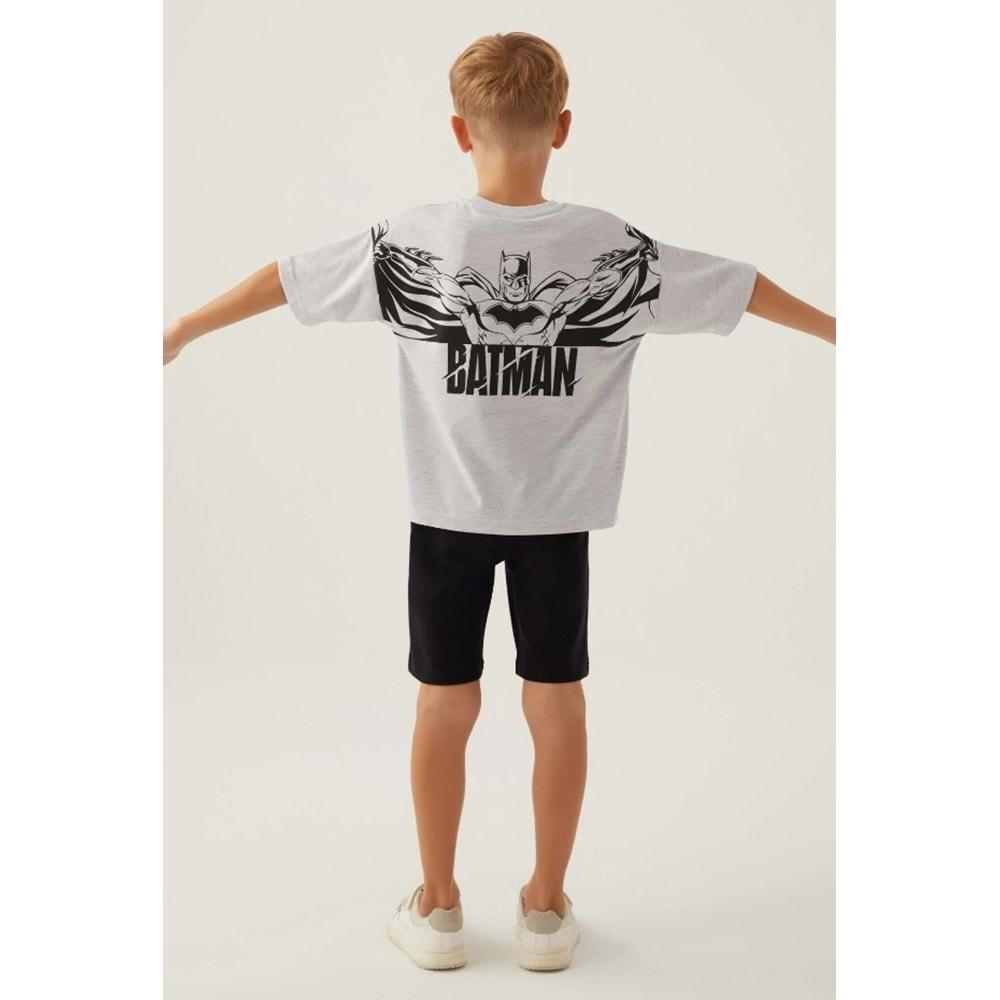 Batman Lisanslı L1692 With Emblem T-Shirt ve Kapri Alt Üst Erkek Çocuk Takımı