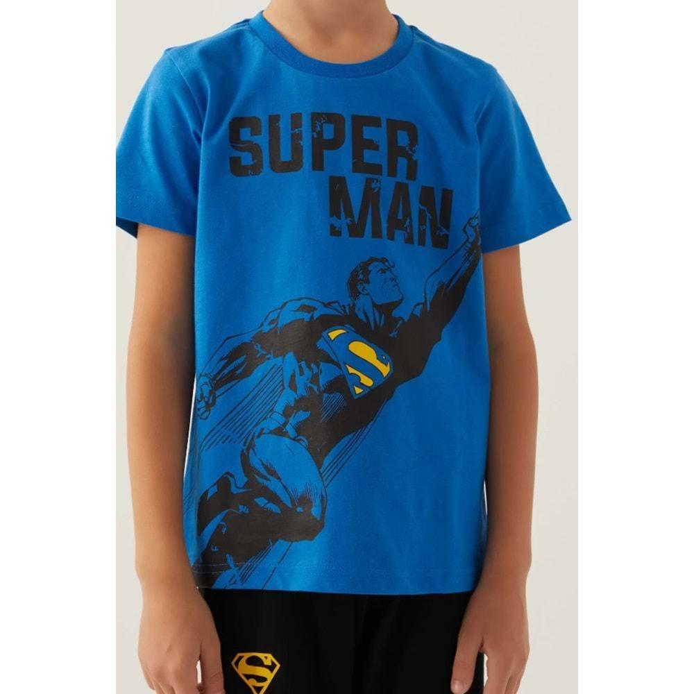 Superman Lisanslı L1702 Steel T-Shirt ve Kapri Alt Üst Erkek Çocuk Takımı