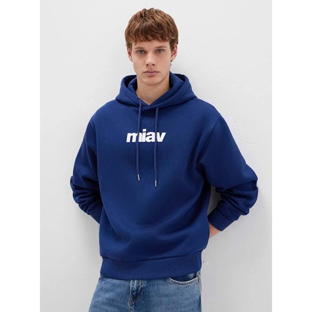 Mavi 0S10001-70722 Miav Baskılı Erkek Kapüşonlu Sweatshirt