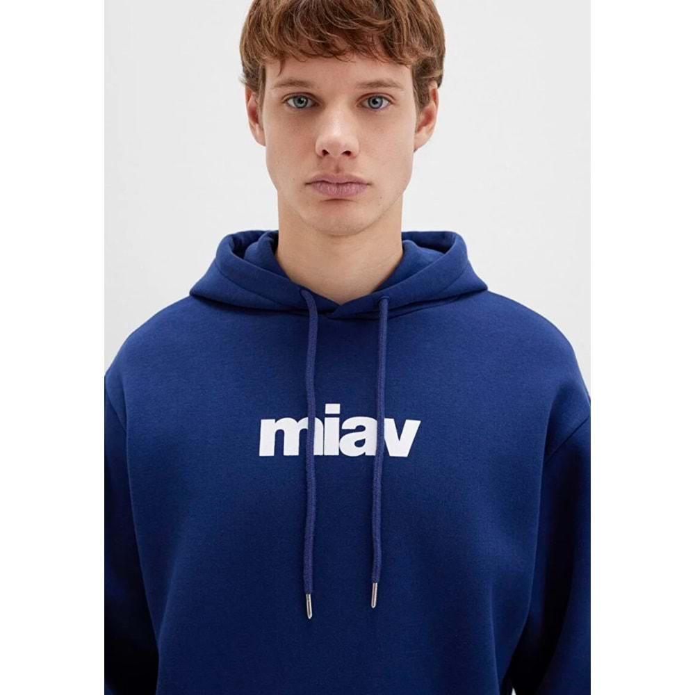 Mavi 0S10001-70722 Miav Baskılı Erkek Kapüşonlu Sweatshirt