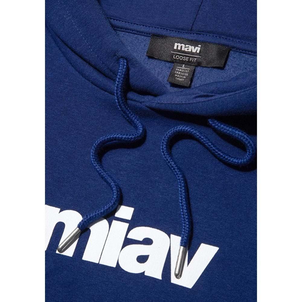 Mavi 0S10001-70722 Miav Baskılı Erkek Kapüşonlu Sweatshirt