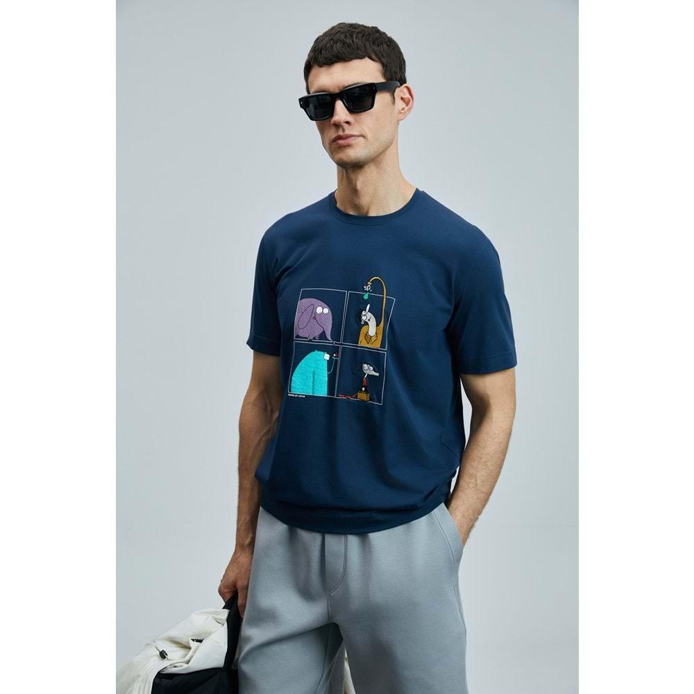 Lufian 111020254 Funky Modern Grafik Tişort Erkek T-Shirt