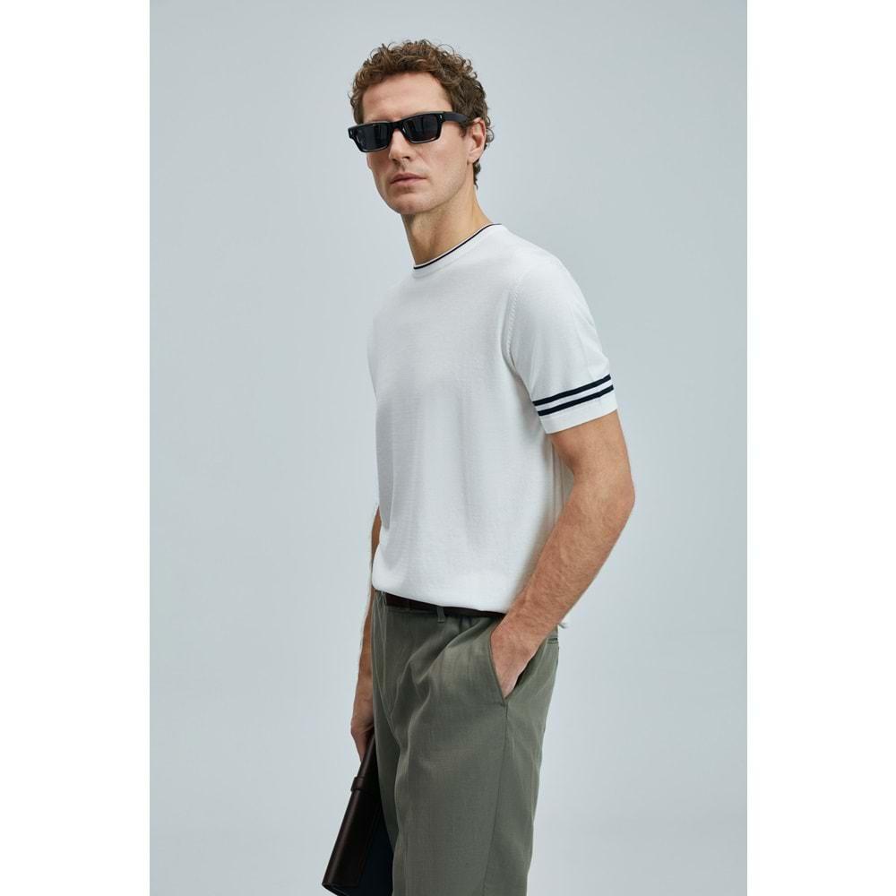Lufian 111090111 Robert Erkek İpek Karışımlı Kazak T- Shirt Erkek Tişort