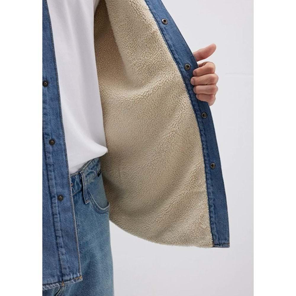 Mavi 0211186-88559 Jeremy Classic Denim Süni Kürklü Indigo Mavisi Erkek Kot Ceket