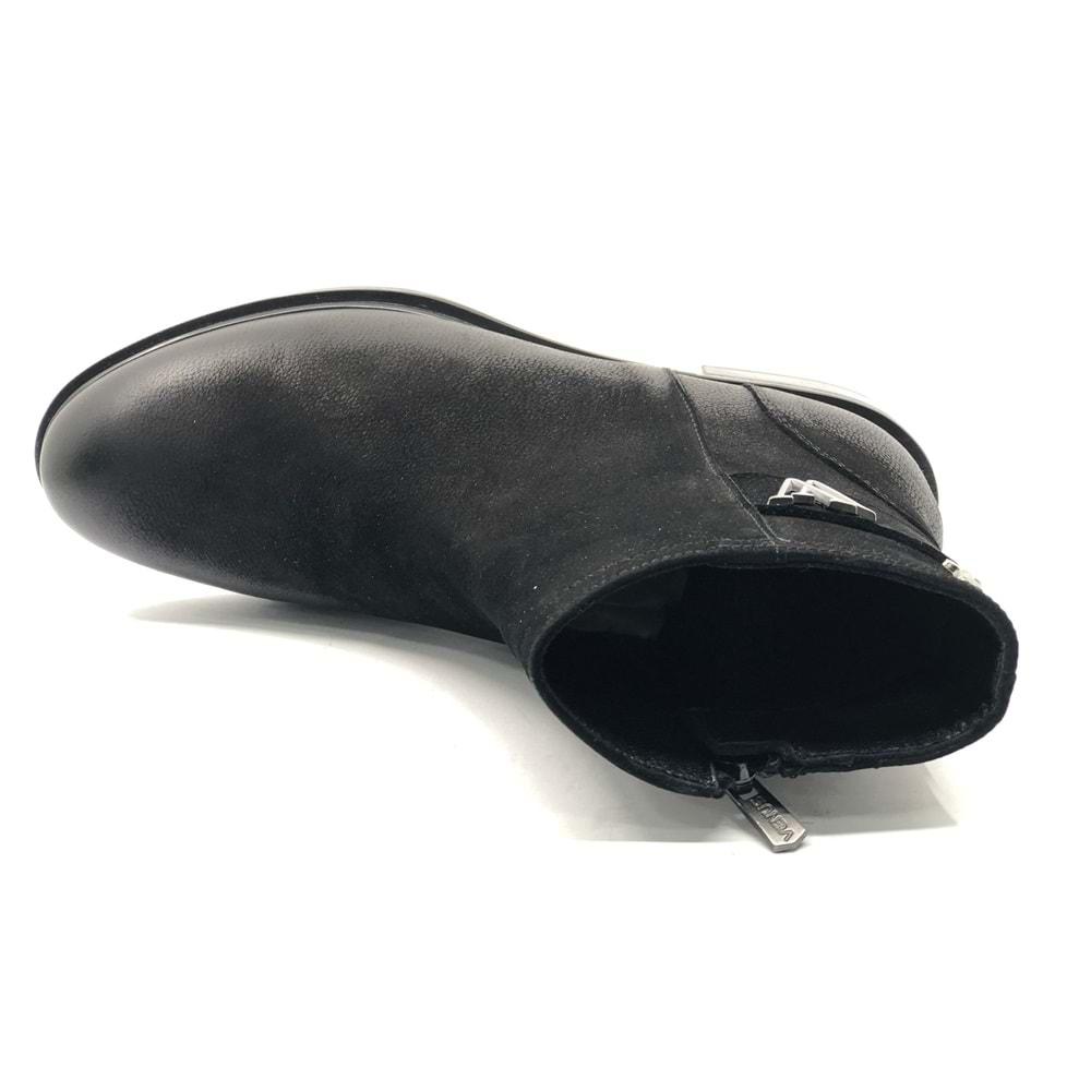 Venüs Vacca Hakiki Deri Düz Kaymaz Taban Ortopedik Kadın Bot