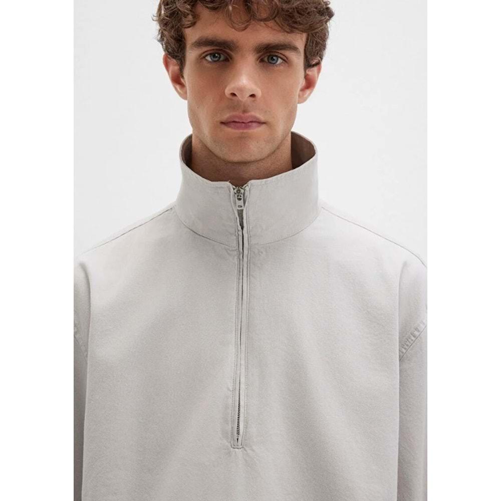 Mavi 0211684-70074 Yarım Fermuarlı Kanguru Cepli Erkek Sweatshirt