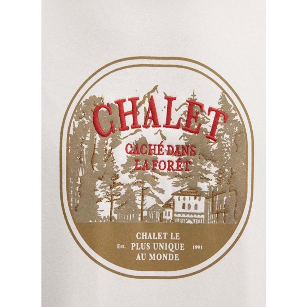 Mavi 0S10484-70057 Chalet Nakışlı Bisiklet Yaka Sweatshirt