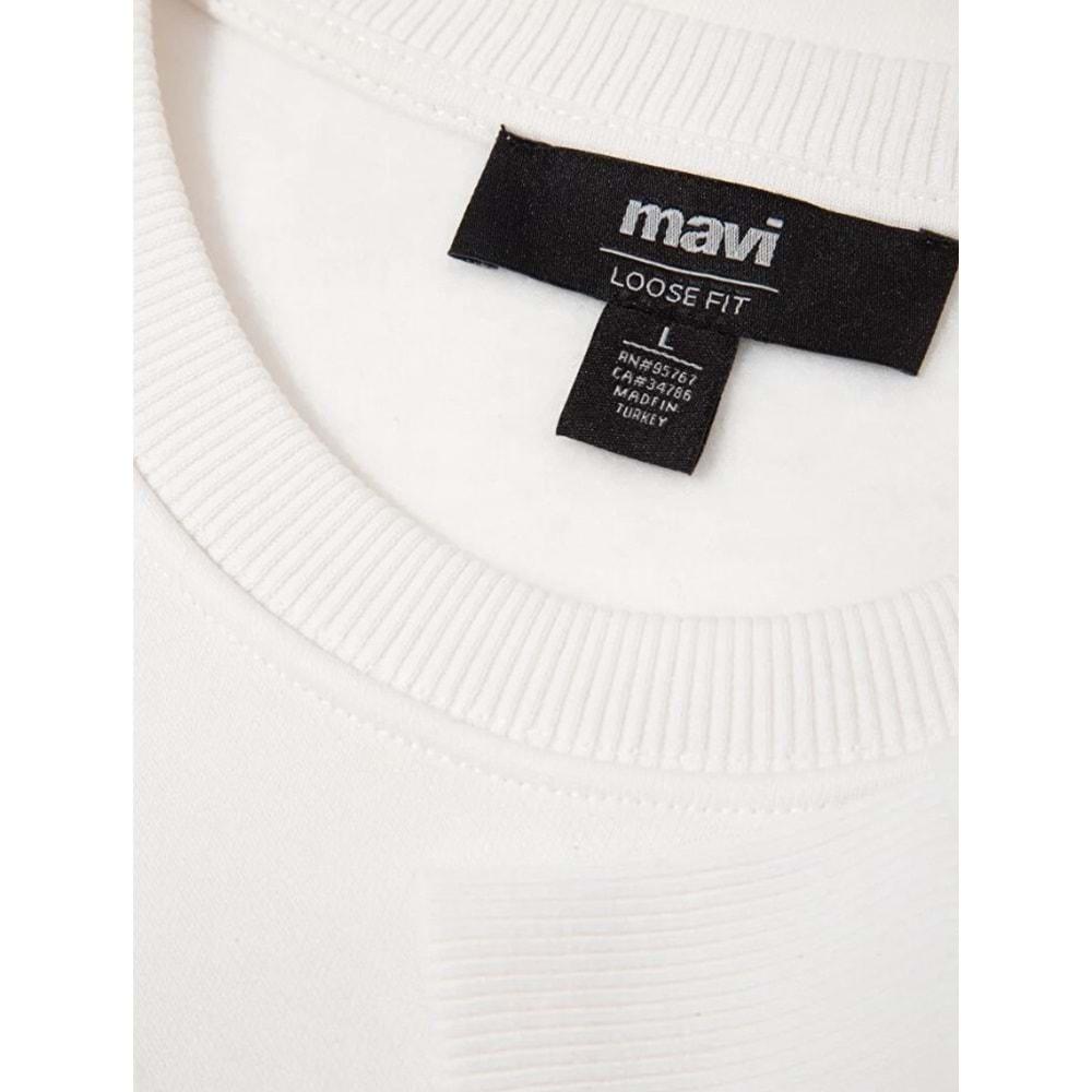 Mavi 0S10484-70057 Chalet Nakışlı Bisiklet Yaka Sweatshirt