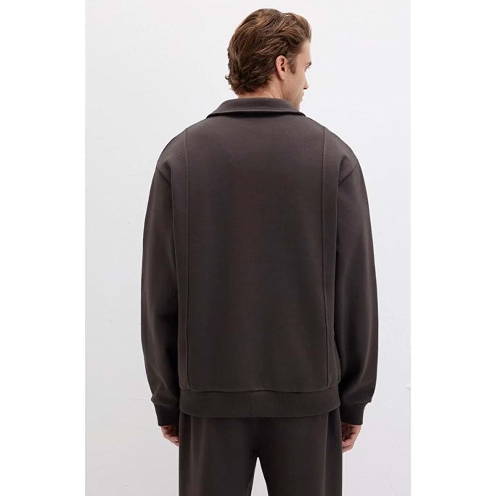 Mavi 0S10479-70219 Polo Yaka Nakışlı Erkek Kapüşonlu Sweatshirt