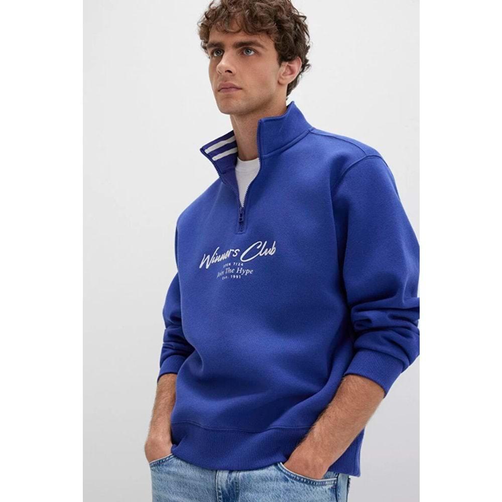 Mavi 0S10488-70695 Winners Club Baskılı Yarım Fermuarlı Sweatshirt