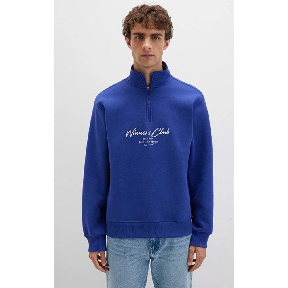 Mavi 0S10488-70695 Winners Club Baskılı Yarım Fermuarlı Sweatshirt