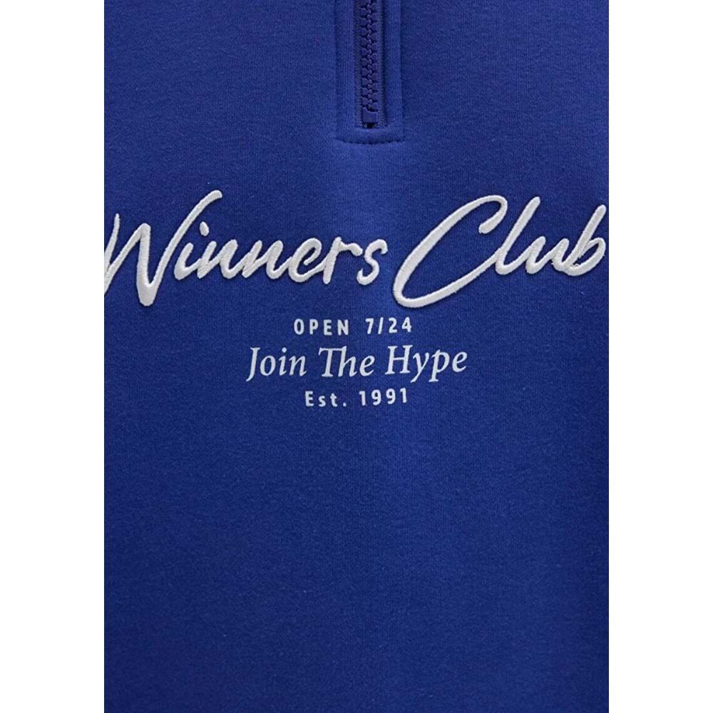 Mavi 0S10488-70695 Winners Club Baskılı Yarım Fermuarlı Sweatshirt