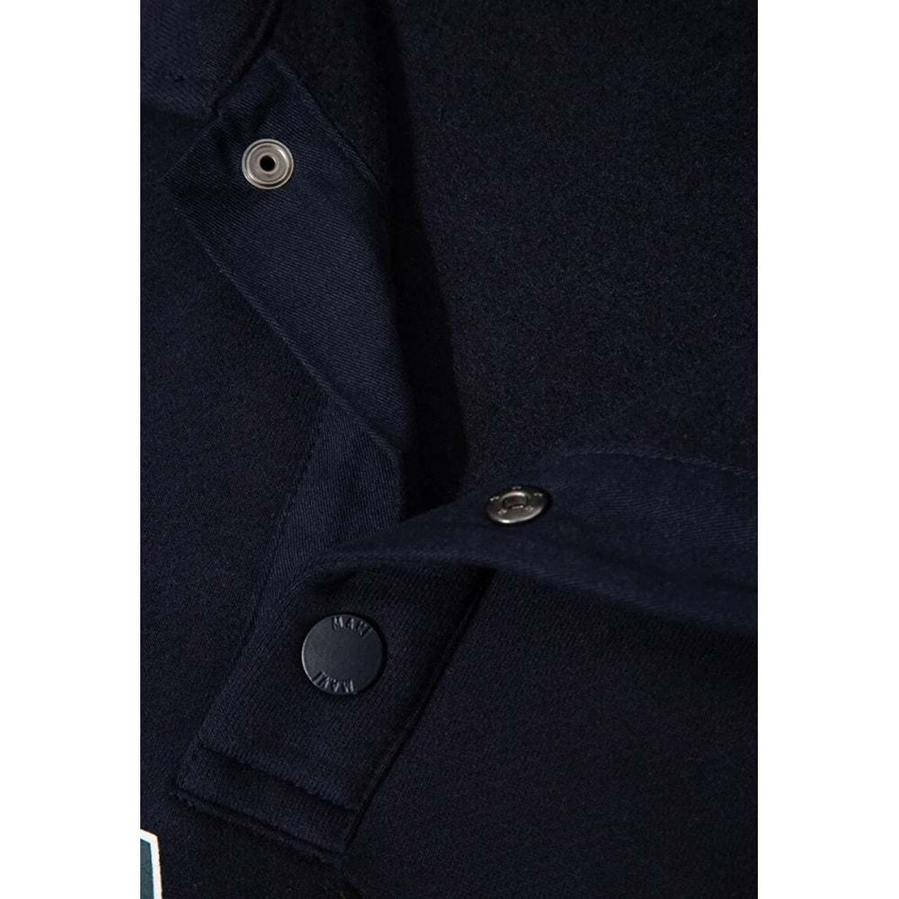 Mavi 0S10494-70490 M Logo Baskılı Yarım Düğmeli Yaka Sweatshirt