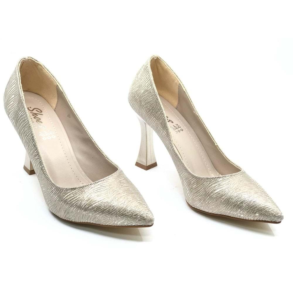 Seribo Desen Detaylı Stiletto Kadın Topuklu Ayakkabı