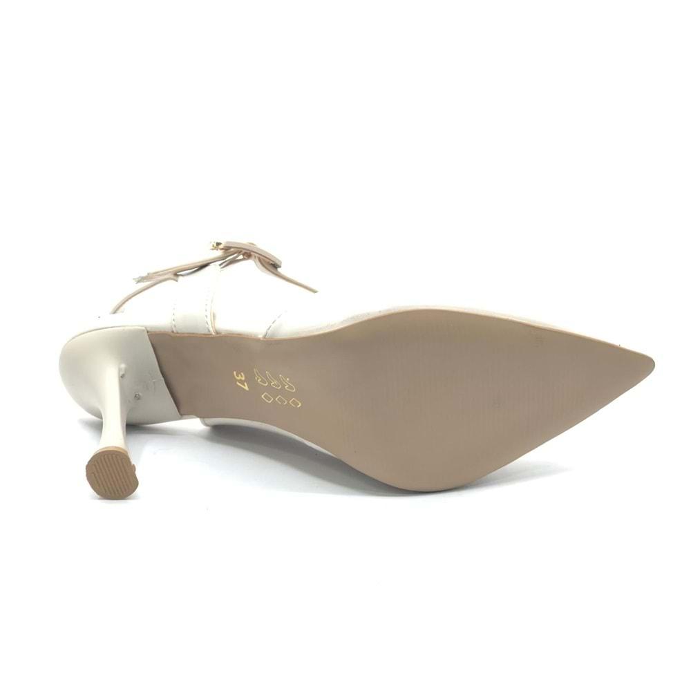 Feles Matiko Toka Detaylı Arkası Açık Stiletto Kadın Topuklu Ayakkabı