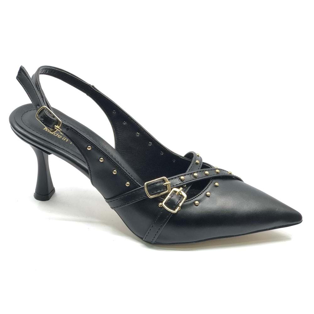 Mehtap Toka Detaylı Arkası Açık Stiletto Kadın Topuklu Ayakkabı