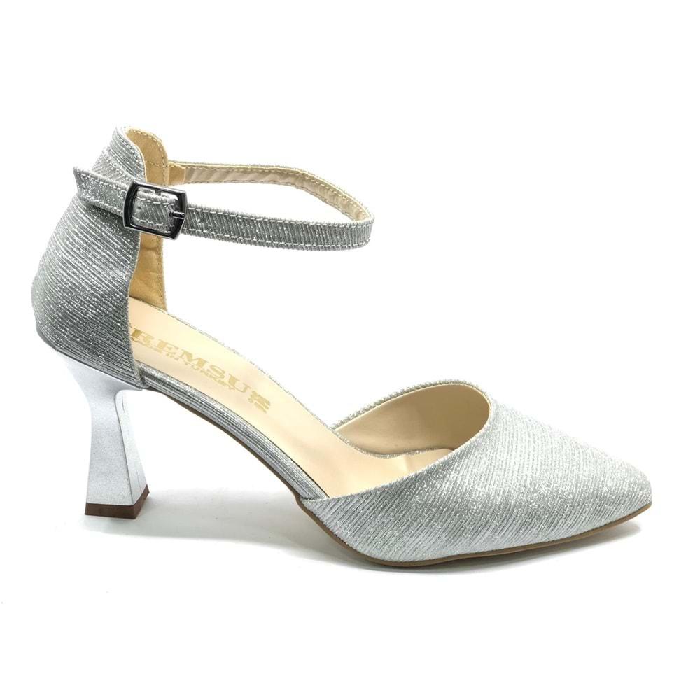 İremsu Çupra Saten Detaylı 8 Cm Topuklu Stiletto Kadın Topuklu Ayakkabı