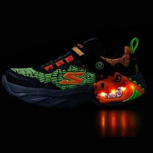 Skechers Dino Lights 400615L-BKOR Ortopedik Işıklı Çocuk Spor Ayakkabı